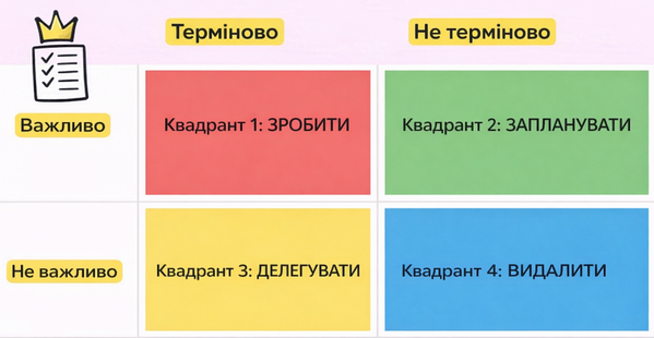 Як встигати все? Розбираємо матрицю Ейзенхауера.